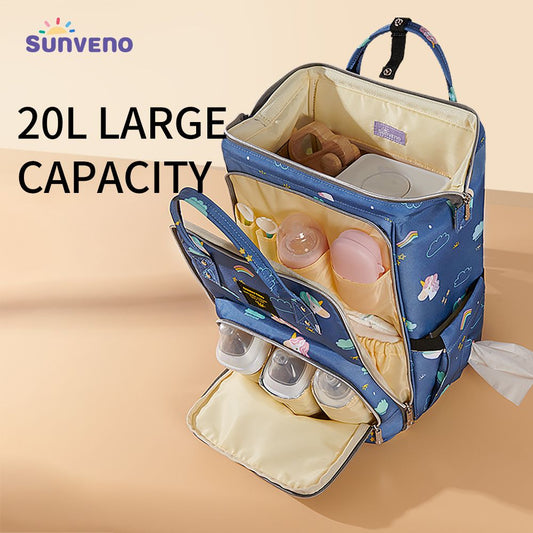 "Sunveno 20L Stylish Multifunctional Diaper Bag Backpack"