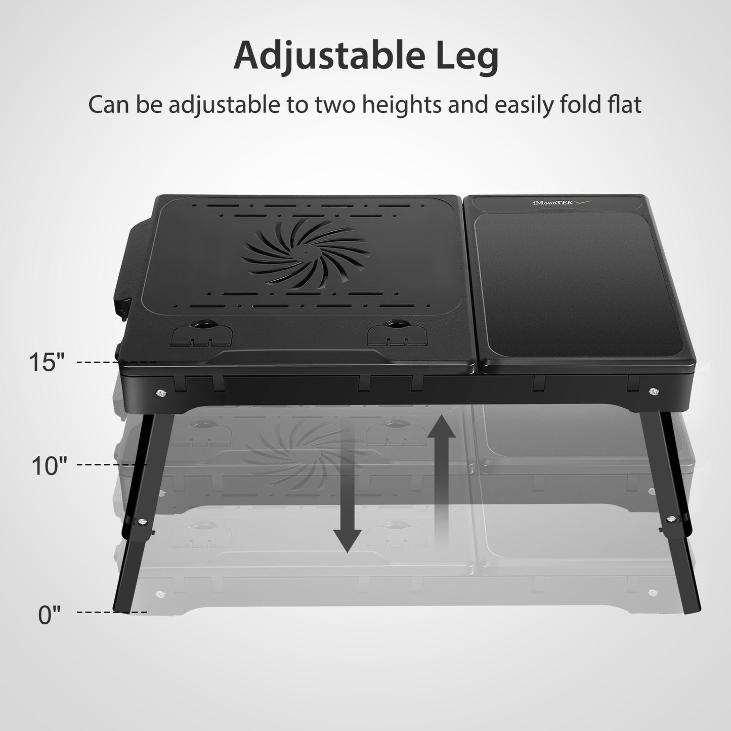 "Foldable Laptop Table with Cooling Fan, LED Light, and USB Ports"