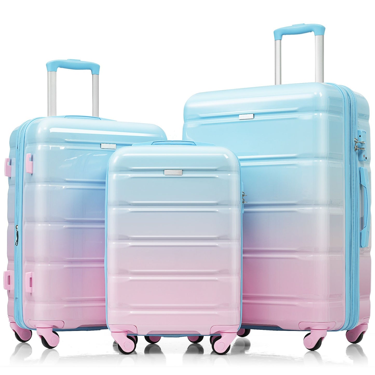 "3-Piece Luggage Set: 20'' Carry-On with USB & Cup Holder"